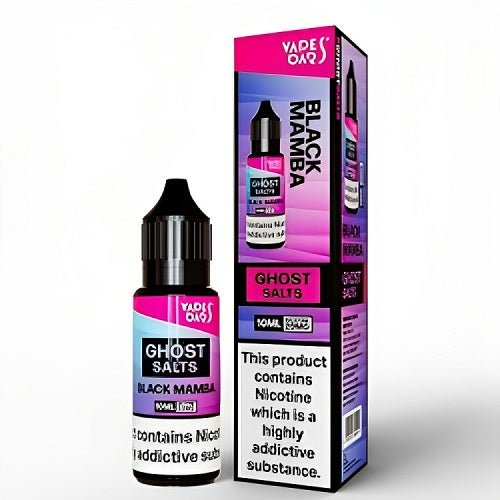 Vapes Bar Ghost Salts Nic Salt 10ml Pack of 10 Available In black Mamba Flavour 