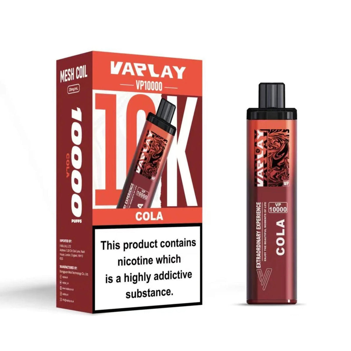 Vaplay VP10000 Prefilled Pod Vape Kit - Box of 5
